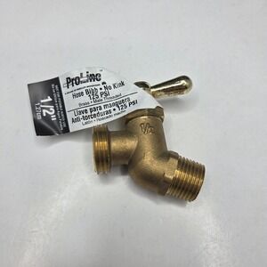 ProLine Hose Bibb No Kink 1/2" Brass Male Threaded 125 PSI Spigot Faucet